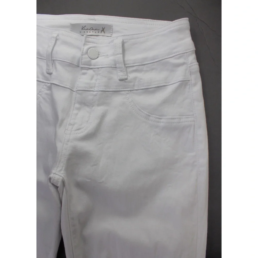 NEW KanCan Destroyed White Stretch Skinny Jeans 24 / 0 - Picture 5 of 12